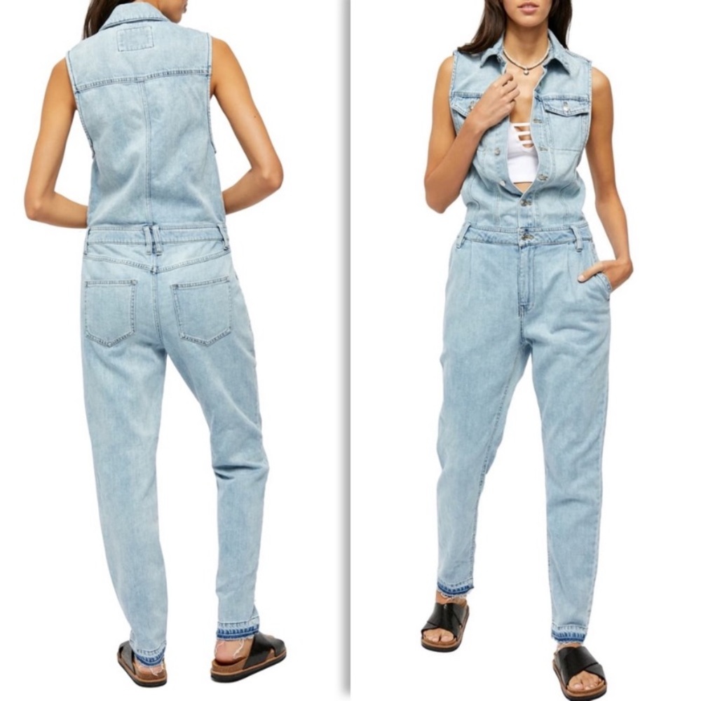 We the Free Fast Cars Denim Jumpsuit Size XS